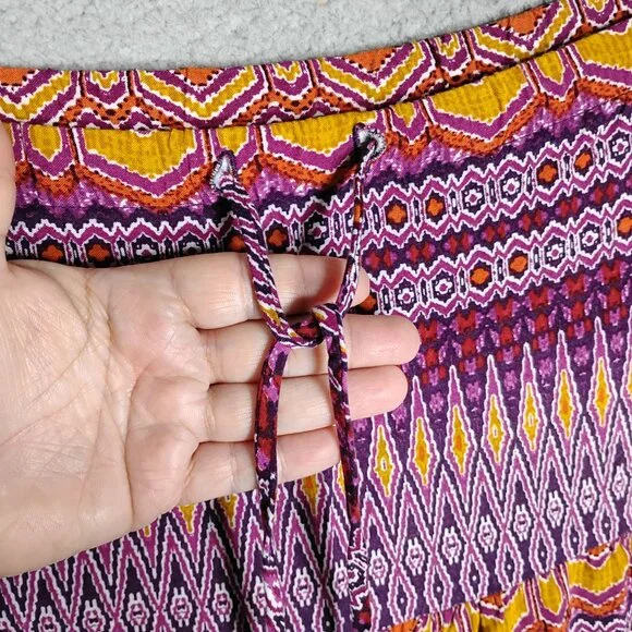 Mossimo Supply Co. Maxi Boho Skirt Size Small Pink and Orange Tones Aztec Print - Picture 8 of 10